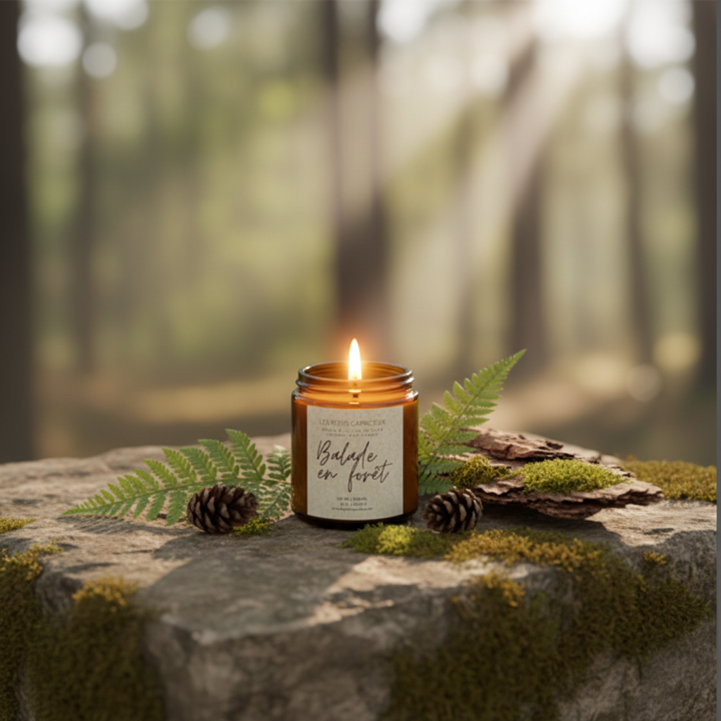 Bougie Balade en Forêt - Format carré